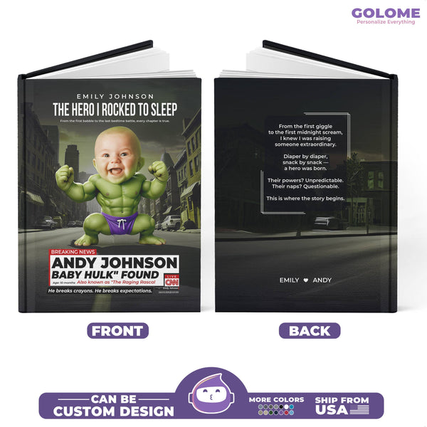 Personalized Baby Hulk Notebook – Funny Superhero Journal with Custom Photo & Name